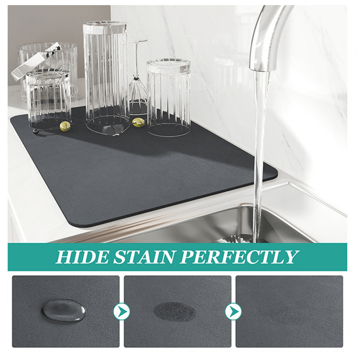 Buy Absorbent Pad Wash Basin Sink Mat Dish Quick Drying Mat For Kitchen